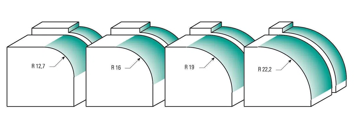 ENT 14301 Fresa ad arrotondamento, gambo (S) 8 mm, diametro (D) 43 mm, NL 15 mm, R 15 mm, SL 32 mm, con cuscinetto a sfere