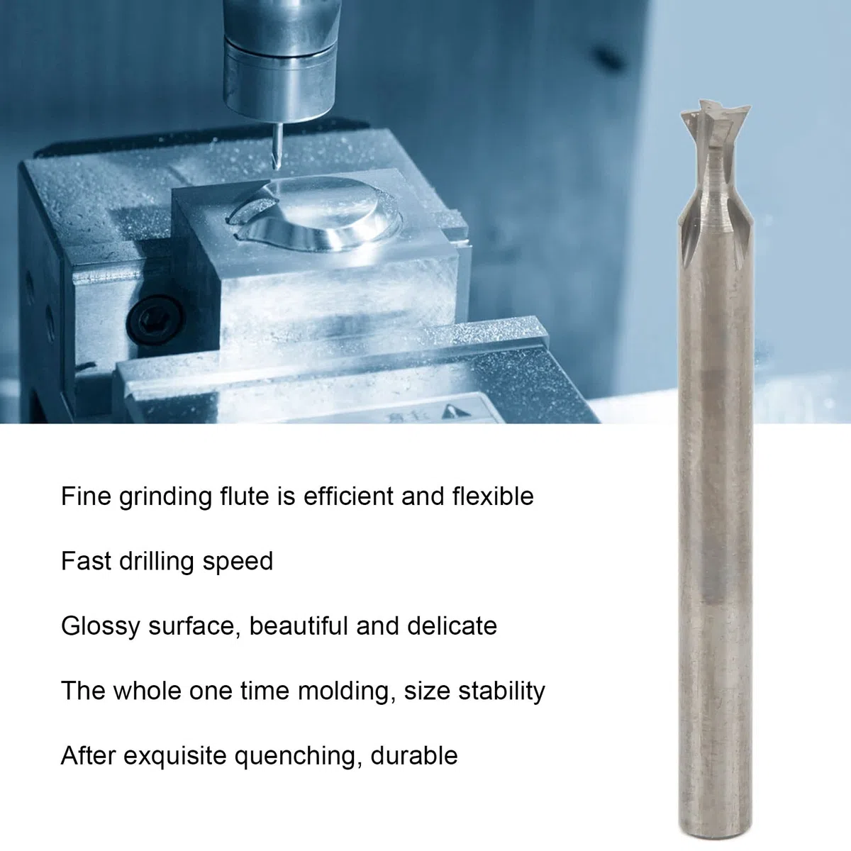 Fresa a Coda di Rondine, Fresa in Metallo Universale Tipo 4 Scanalature Dure per l'industria (5 X 60° X 50 L)