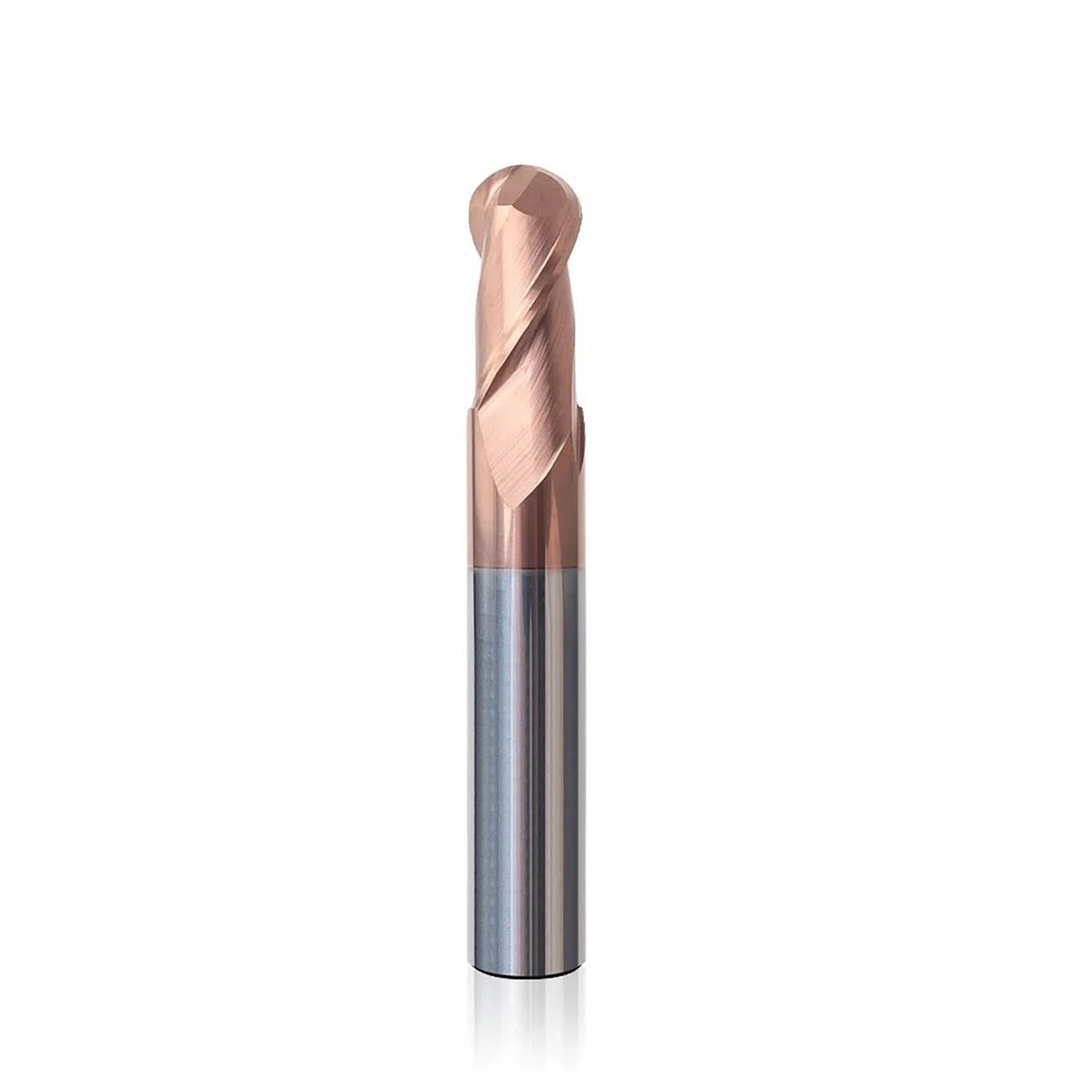 4/6/8/10mm Gambo HRC55 Fresa a punta sferica 2 Flauto Punta del Router di CNC Fresa in metallo duro rivestito in bronzo Taglio for incisione(R5.0XD10X100L)