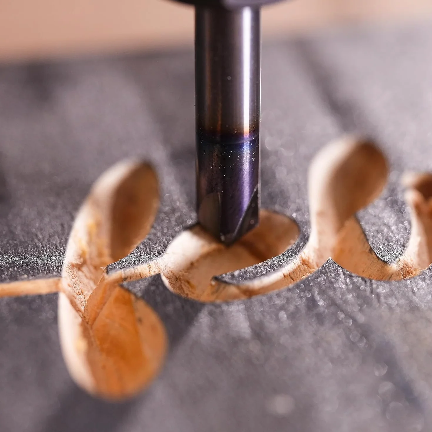 SpeTool Fresa per incisione, 6 mm, codolo 60 gradi e 90 gradi V, fresa per scanalature VHM 3 flauti, fresa CNC per legno con rivestimento TiAlN