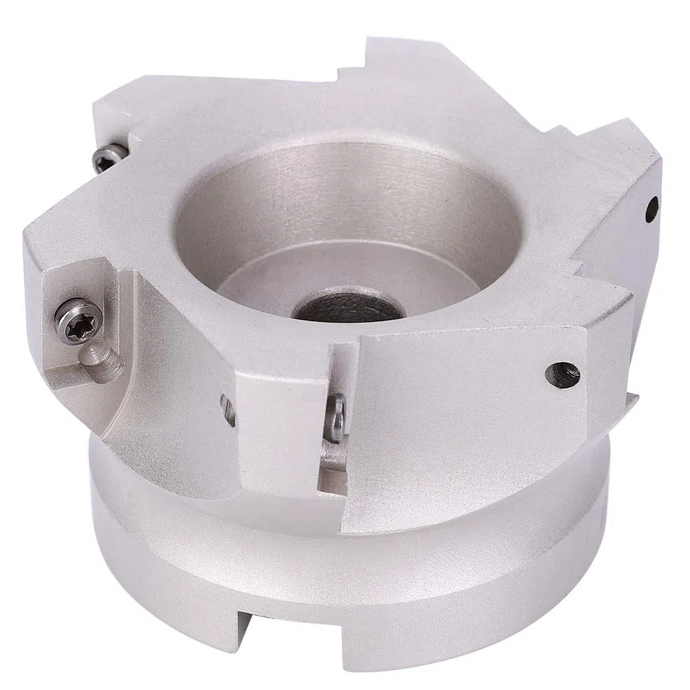 Hyuduo Fresa Frontale BAP400R-80-27-6T 90 Gradi Acciaio ad Alto Tenore di Carbonio 80mm 6 Taglienti Rivestimento Indicizzabile con Cacciavite per Lavorazione Metallo