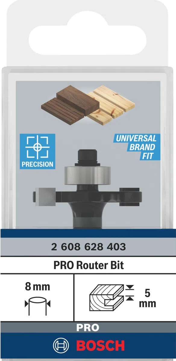 Bosch 608 628 403 Fresa a Disco per Scanalature 8 mm, D1 32 x 5 x 51 mm