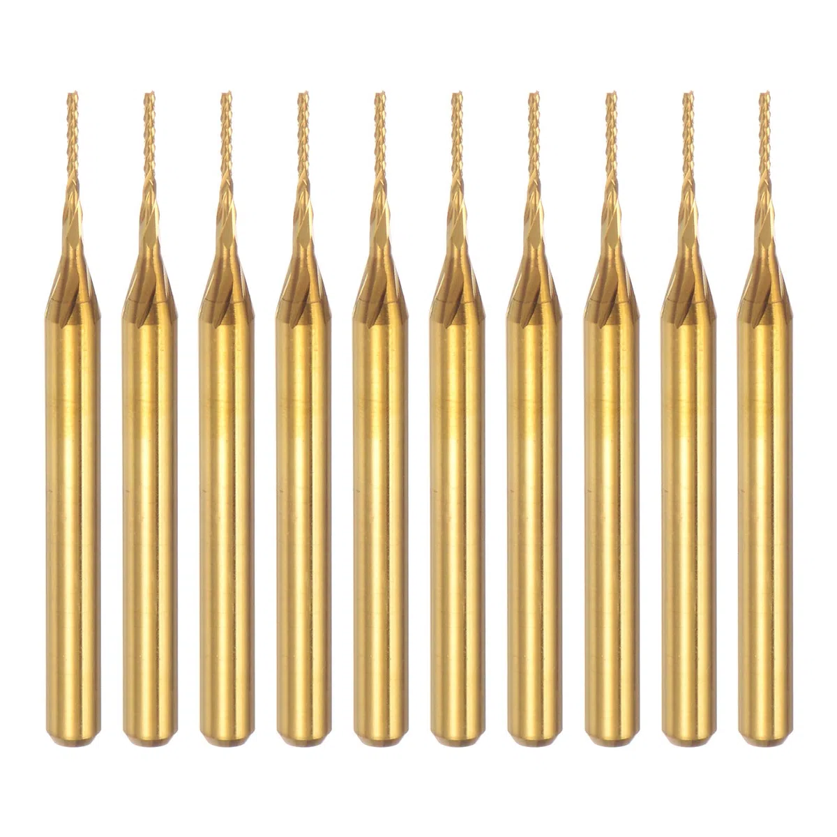 QUARKZMAN 10pz 0,7mm Fresa Carburo Titanio con Rivestimento Fresa Incisione Punte Router CNC per Macchina PCB, Attacco da 1/8"