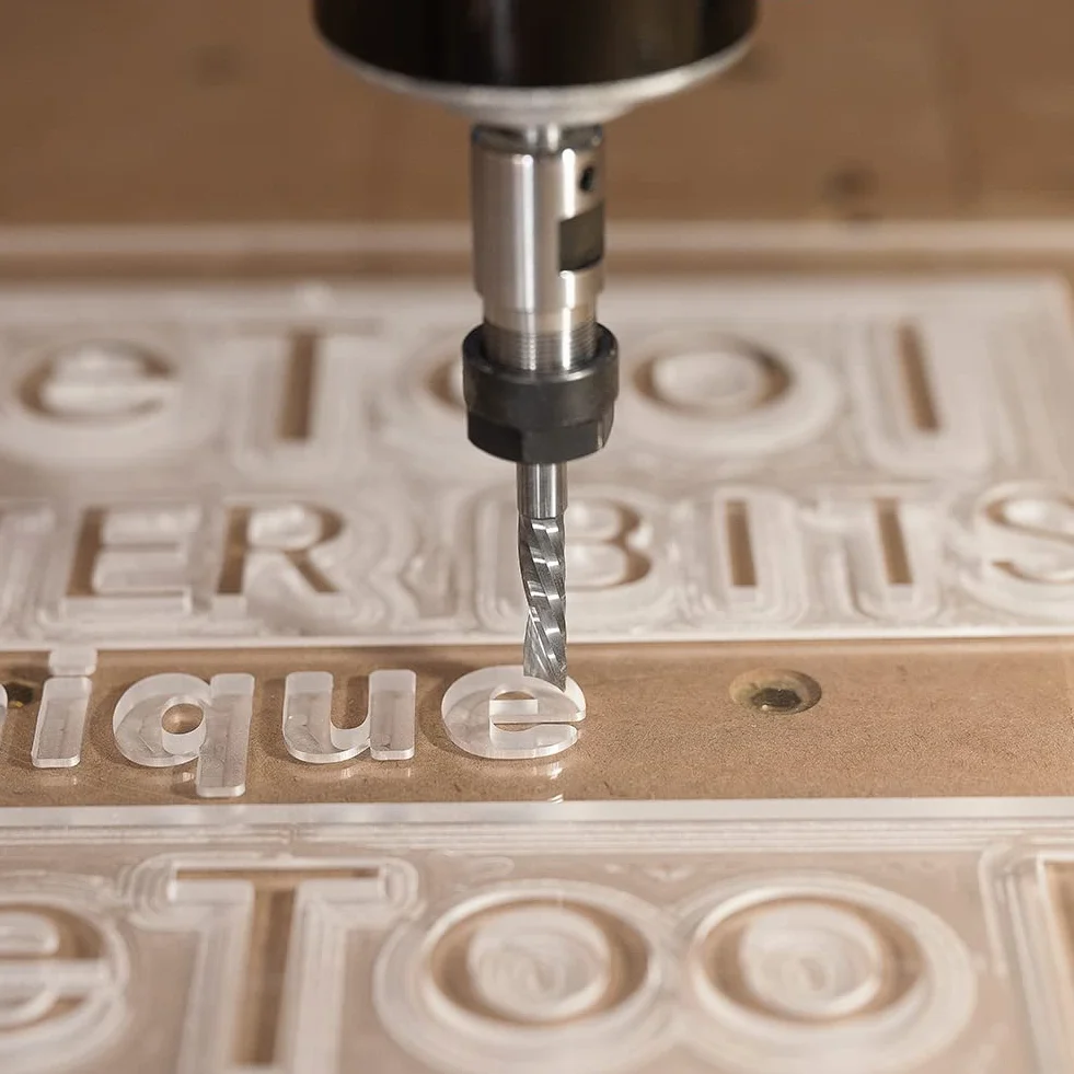 SpeTool 2 frese in alluminio da 8 mm, codolo VHM, fresa da 32 mm, lunghezza di taglio in metallo duro, fresa CNC, fresa per legno, fresa superiore, per metallo, alluminio, acrilico, plastica