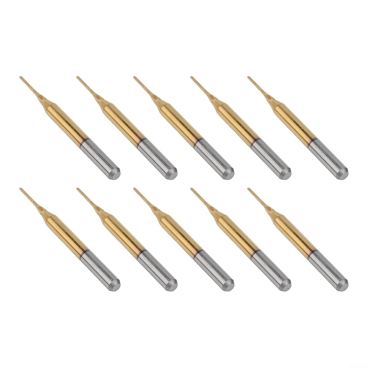 10 punte da incisione in carburo da 0,8 mm con gambo da 1/8", rivestite per fresa CNC per PCB, metallo, legno, plastica, di grado industriale