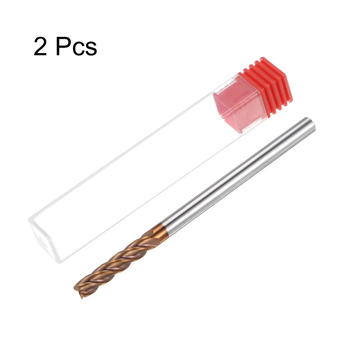 QUARKZMAN 2pz Frese Quadrate Carburo 6 Mm (15/64") Diametro 6 Mm (15/64") Gambo 100 Mm (4") Extra Lunghe Hrc55 Carburo Tungsteno Micrograna 4 Taglienti Fresa Alluminio Rame Metallo