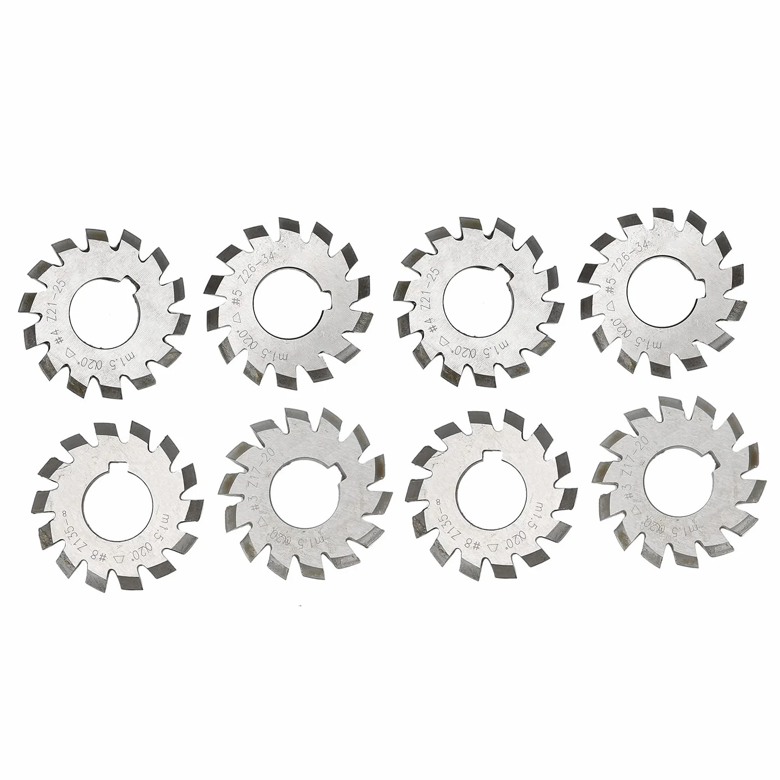Fresa per Ingranaggi, M1.5 20° 5mm 6mm Fresa per Ingranaggi Utensile Taglio per Acciaio Ad Alta velocità Forniture Industriali 8 Pezzi per Ingranaggi di Fresatura, Frese a