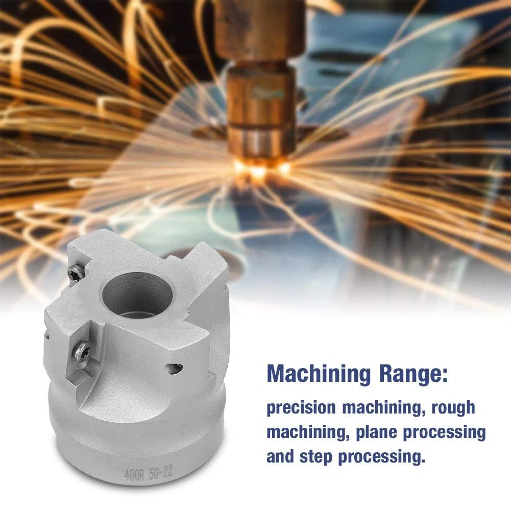 Fresa per piani, BAP400R-50-22-4F, fresa CNC + 10 piastre di taglio in metallo duro APMT1604 + chiavi T15 per macchine CNC, lavorazione dei metalli