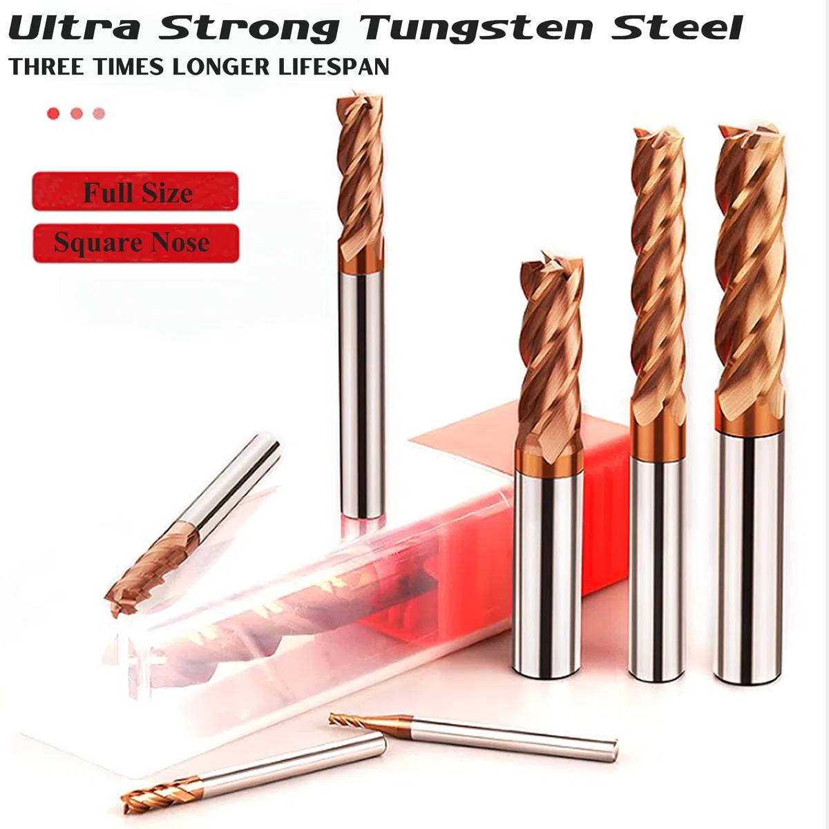 5 frese a gambo in metallo duro 4 flauto, 6 – 12 mm, CED TiSiN Coat, punta elicoidale VHM CNC, punte per trapano/fresa, 55 HRC, punta per trapano per acciaio, lega di alluminio, rame