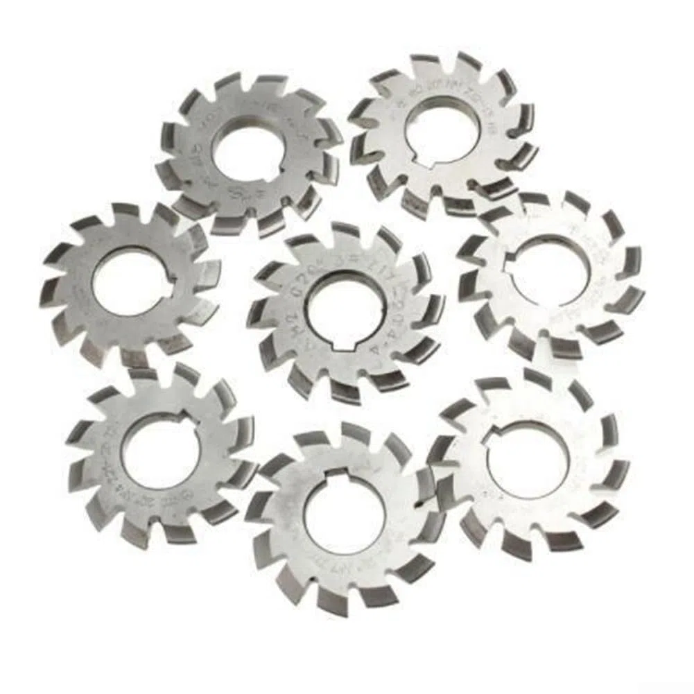 HpLive 8 pezzi HSS M2 foro 22 mm, set di frese ingranaggi Involute, 2, PA 20°, #1-8 per la fabbricazione di ingranaggi