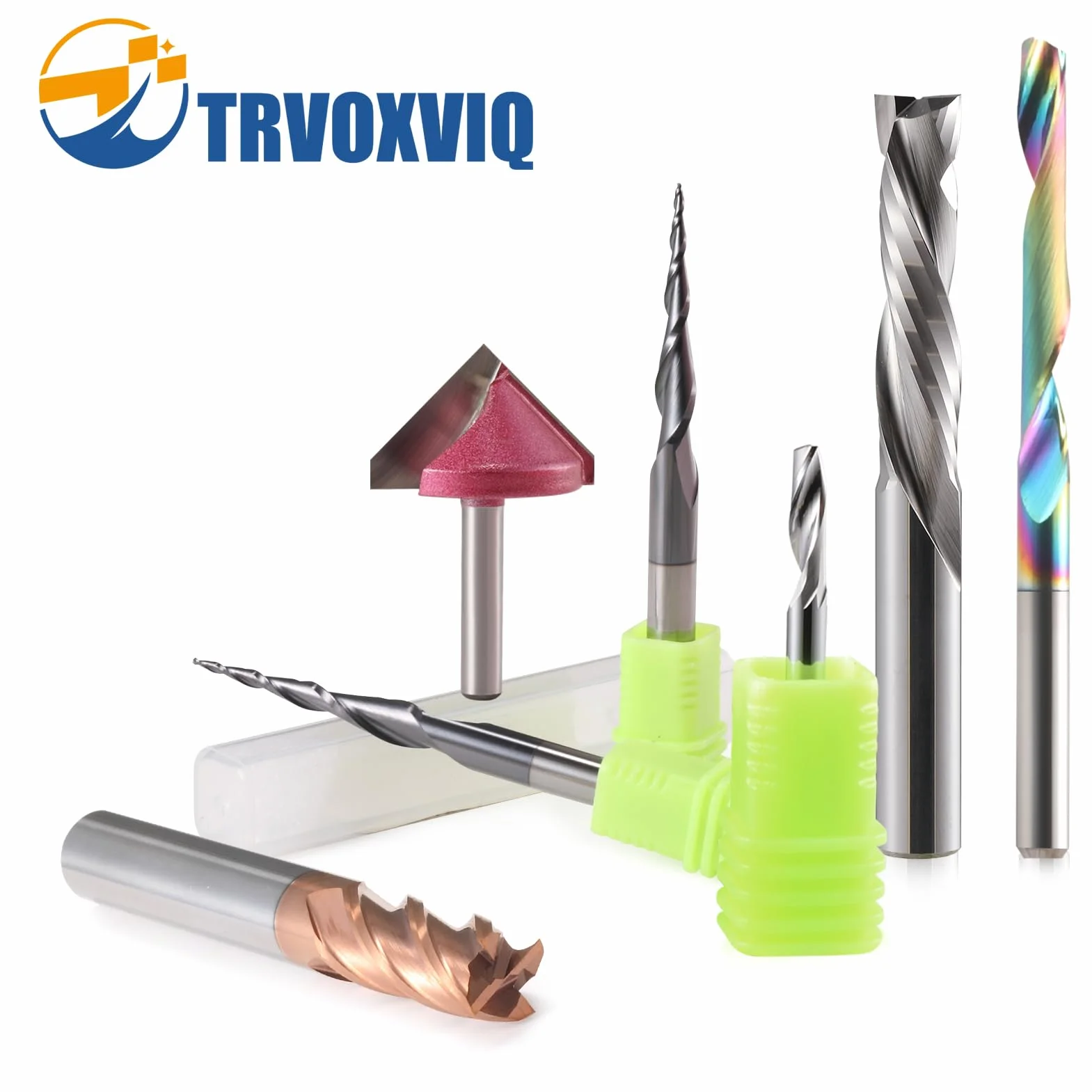 Fresa a testa sferica conica per fresa superiore CNC, fusto da 6 mm, 2 flauti HRC55, punta per fresa elicoidale a raggio 0,5 mm, punte da intaglio CNC con rivestimento AlTiN per 2D e 3D Gravu