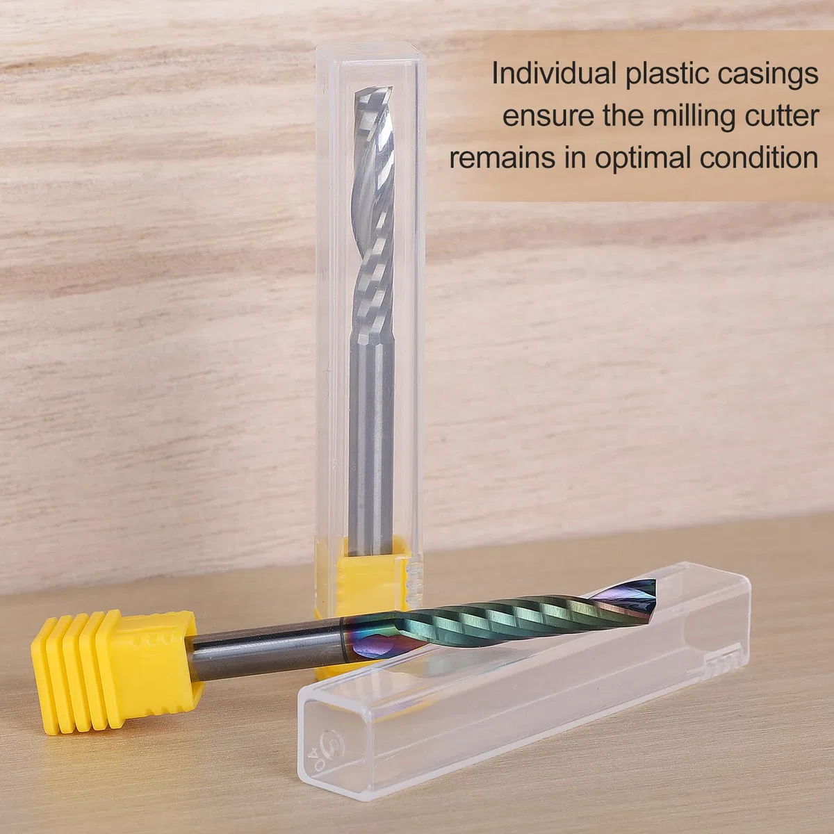 EFUTURETIME Fresa in Metallo Duro 6 mm Ad Una Elica Con Rivestimento DLC, Spirale CNC in Acciaio Al Tungsteno per Fresatrici, Legno, PVC, Alluminio, Lavori di Precisione