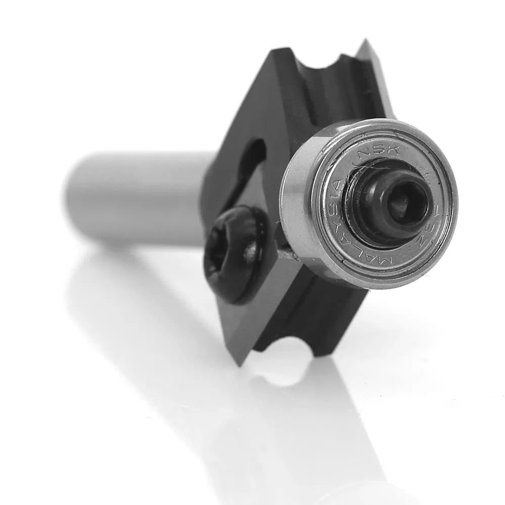 Fresa a smusso, fresa superiore con 4 lati in metallo duro intercambiabile diametro 27 mm, lunghezza utile 12 mm, angolo 45°, con cuscinetto a sfera.