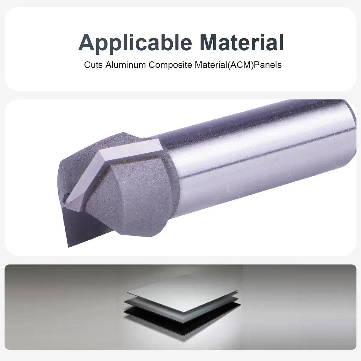SpeTool Fresa per smussatura in alluminio V, fresa per scanalatura in alluminio, 12 mm, codolo 90 gradi VHM, fresa per legno con rivestimento TiAlN, fresa CNC per fresatrice superiore