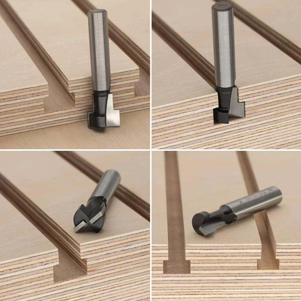 ENT 17731 Fresa per scanalature a T in metallo duro, codolo (S) 8 mm, diametro (D1) 12,7 mm, D2 6,35 mm, NL1 8 mm, NL2 4.8 mm, Z2
