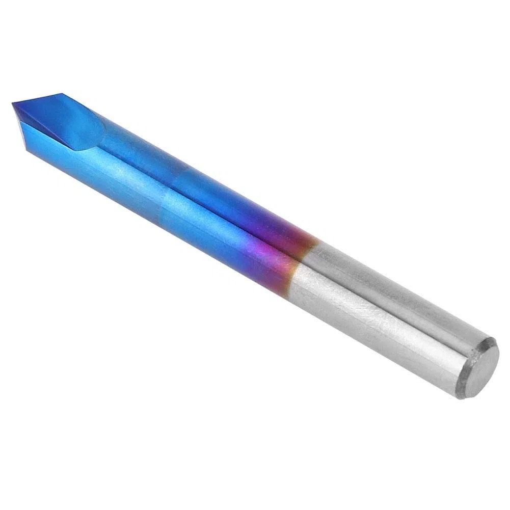 Fresa a 90 Gradi Estremità Smussata, Fresa A2 Taglienti In Metallo Duro Fresa Smussatura Rivestimento Blu Smusso Fresa Utensile Manuale, Fresa a Smusso(6 * 50mm)