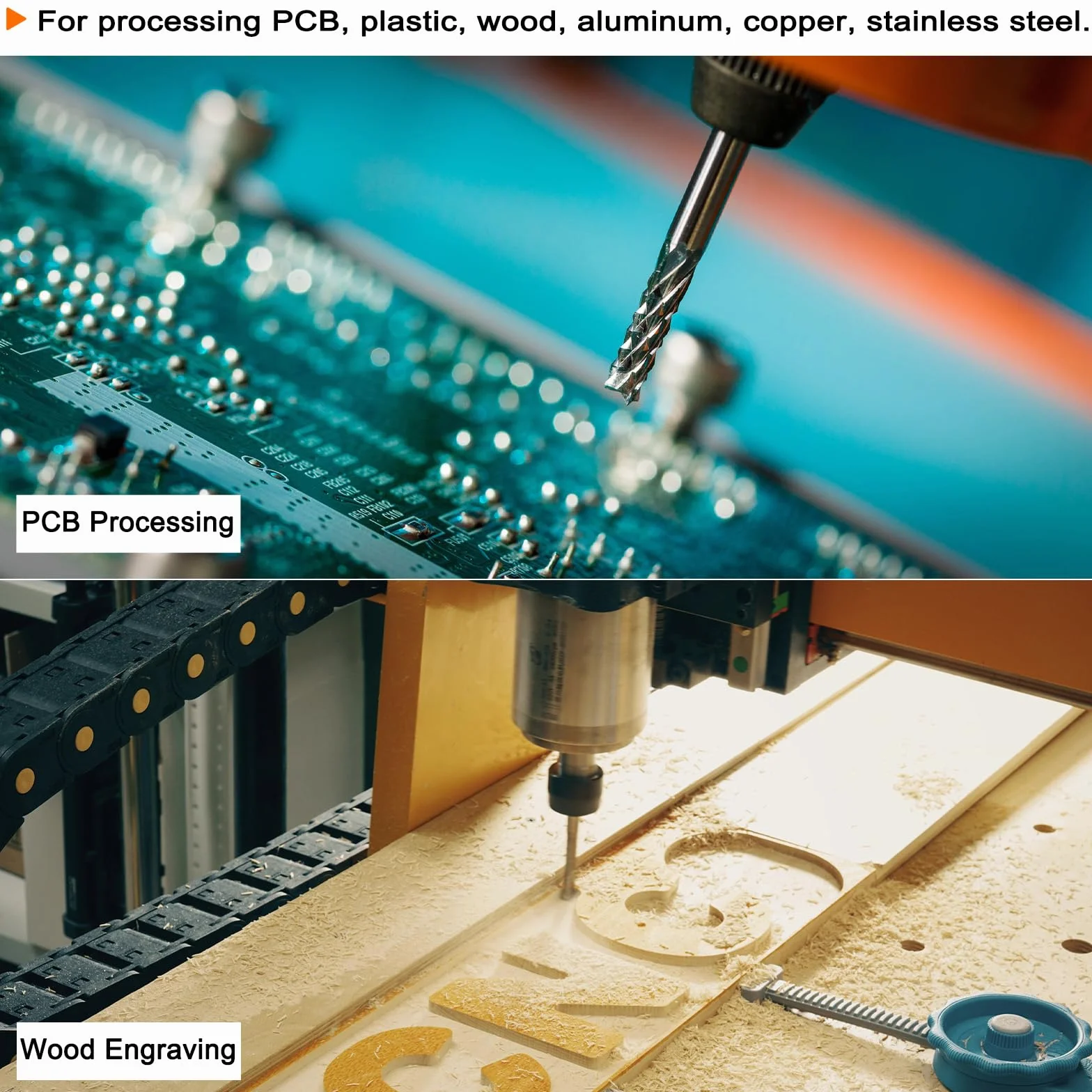 QUARKZMAN 10pz Finito Frese CNC Router Punte 1/8" Gambo 2mm Blu Rivestito Carburo Tungsteno Macinazione Frese per PCB Legno Acrilico Alluminio Metallo
