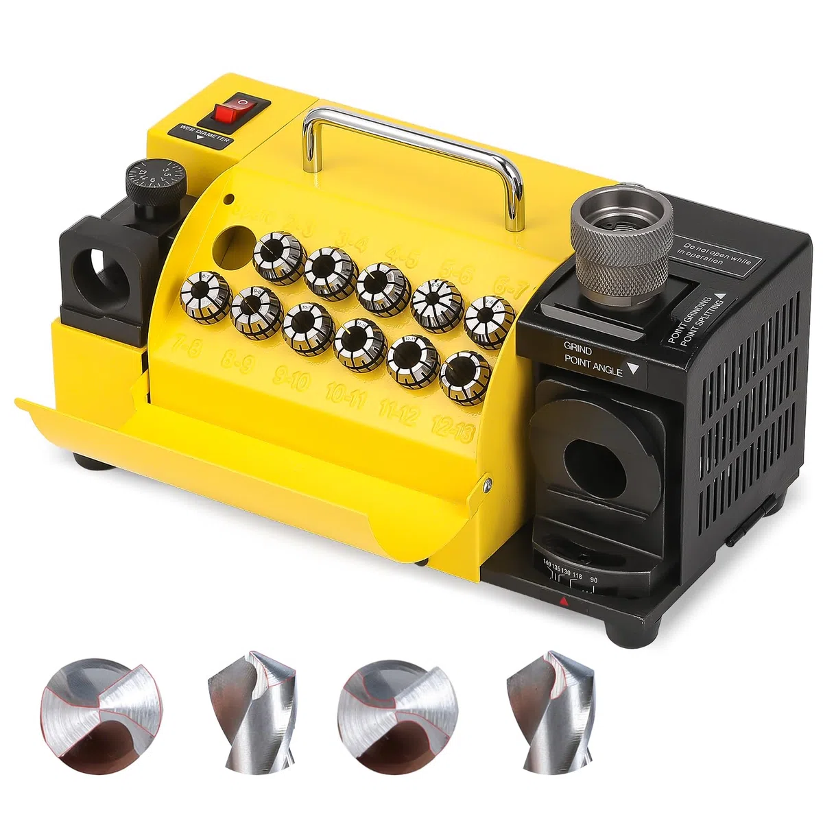 Huanyu MR-13B Ad alta precisione Drill Bit Grinder Portable Drill Bit Sharpener Re-sharpener Angle Grinding Machine, gamma di grinding: 63 -s - 13 (220V, CBN (per HSS))