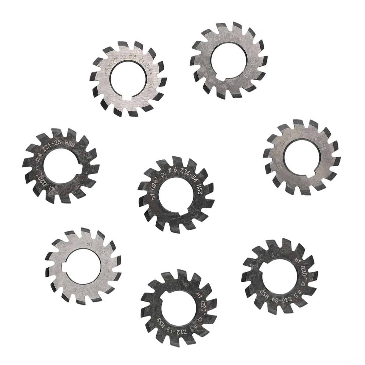 8 frese M1, diametro 22 mm con angolo di 20 gradi per la creazione di ingranaggi involontari
