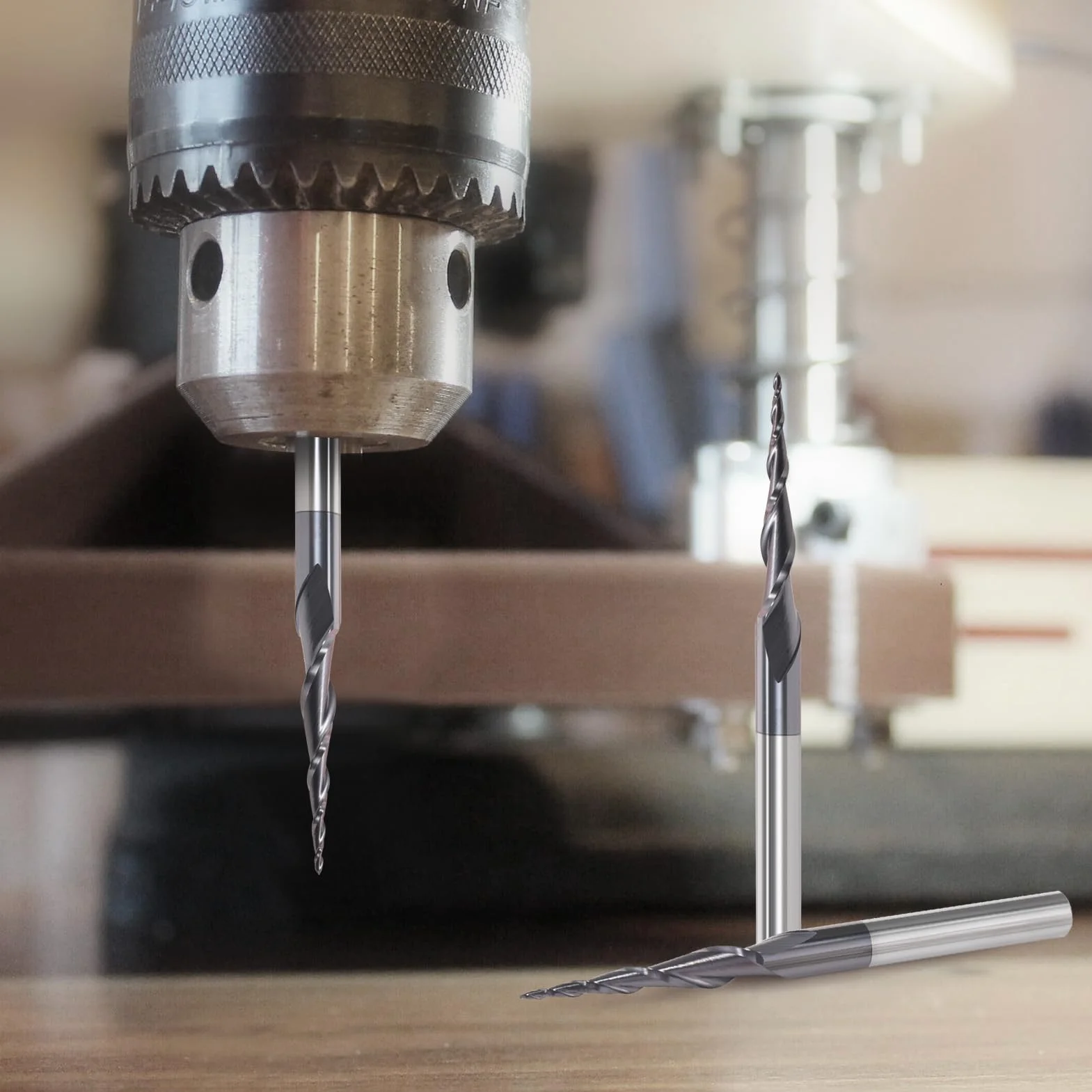 Fresa a testa sferica conica per fresa superiore CNC, fusto da 6 mm, 2 flauti HRC55, punta per fresa elicoidale a raggio 0,5 mm, punte da intaglio CNC con rivestimento AlTiN per 2D e 3D Gravu
