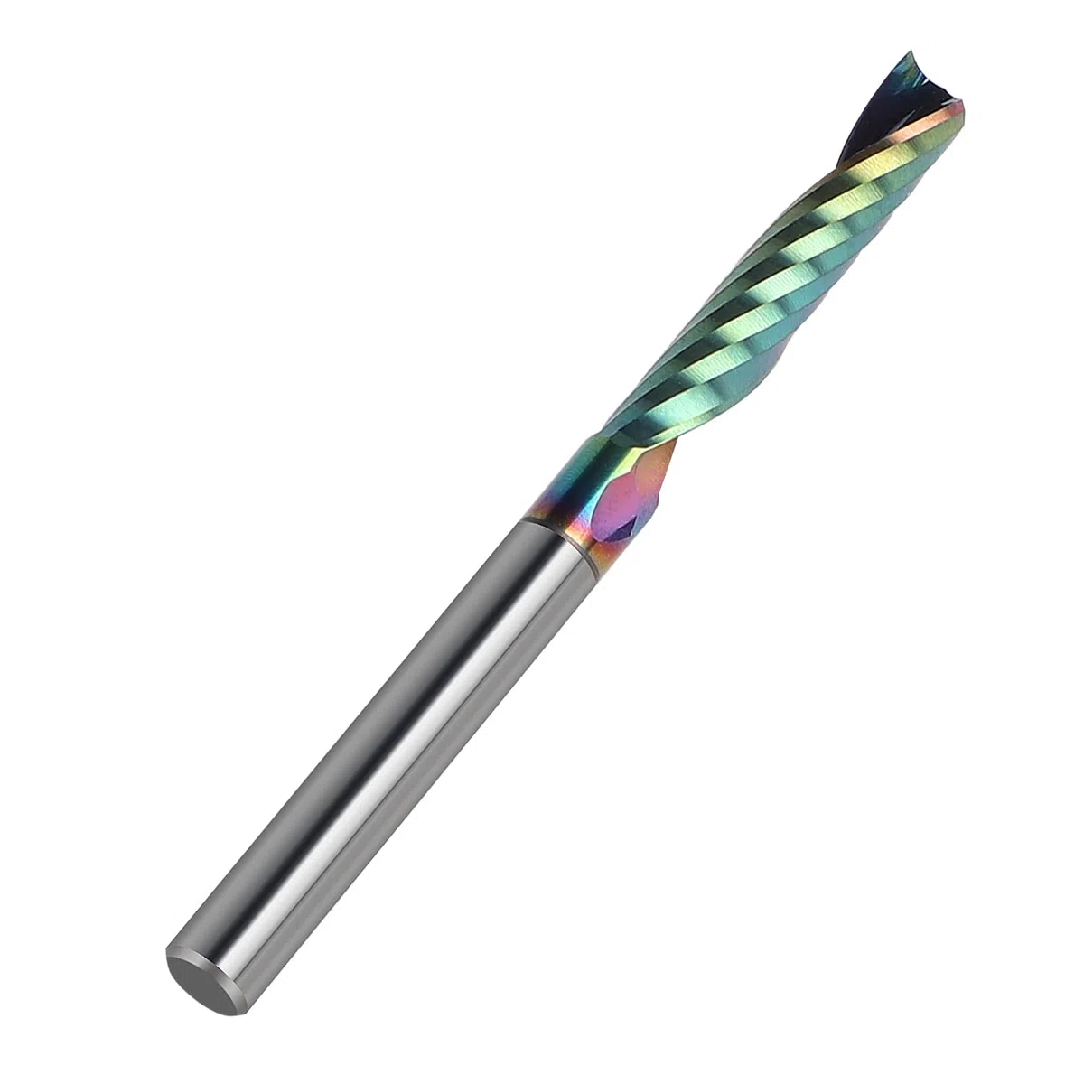 EFUTURETIME Fresa in Metallo Duro 6 mm Ad Una Elica Con Rivestimento DLC, Spirale CNC in Acciaio Al Tungsteno per Fresatrici, Legno, PVC, Alluminio, Lavori di Precisione