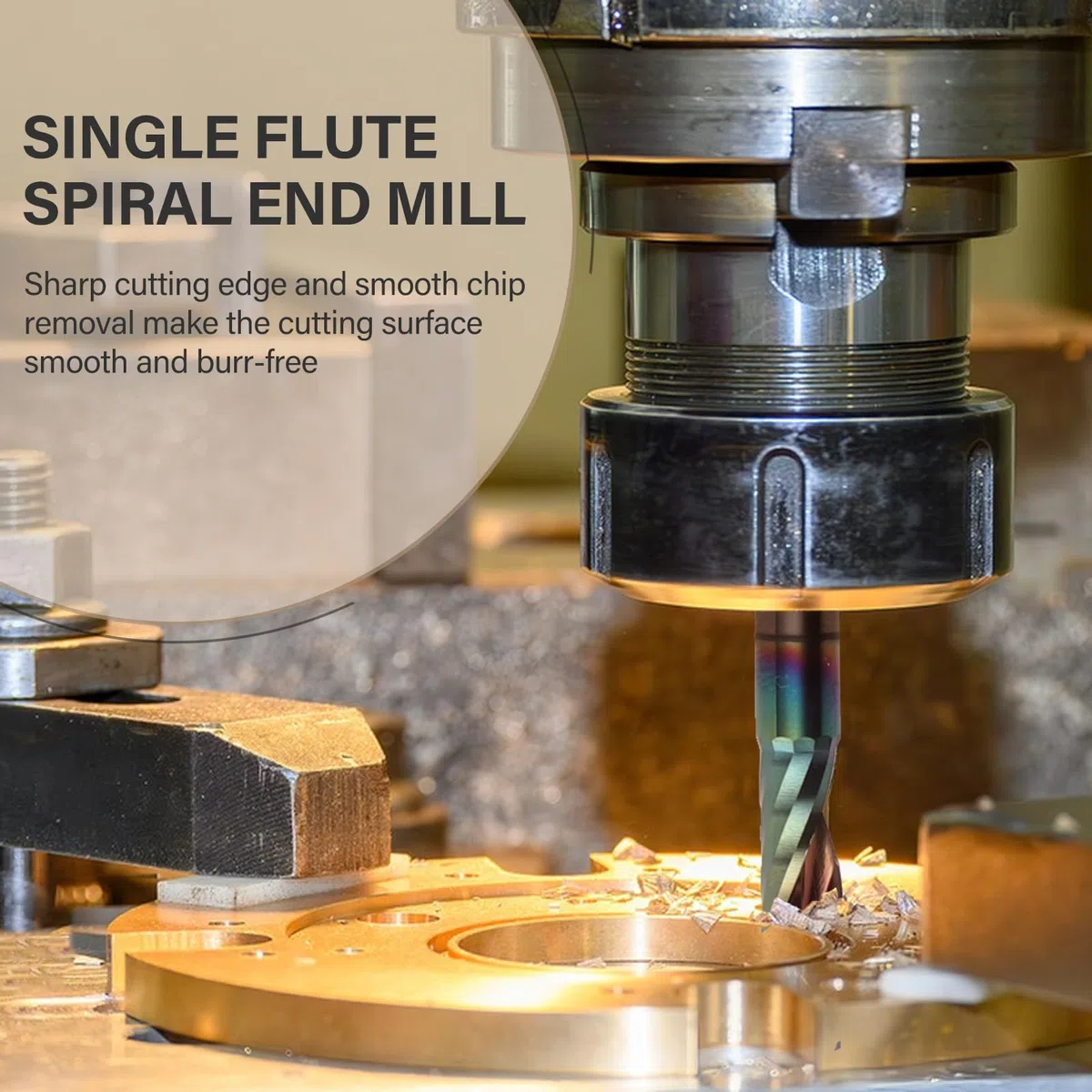 EFUTURETIME Fresa in Metallo Duro 6 mm Ad Una Elica Con Rivestimento DLC, Spirale CNC in Acciaio Al Tungsteno per Fresatrici, Legno, PVC, Alluminio, Lavori di Precisione
