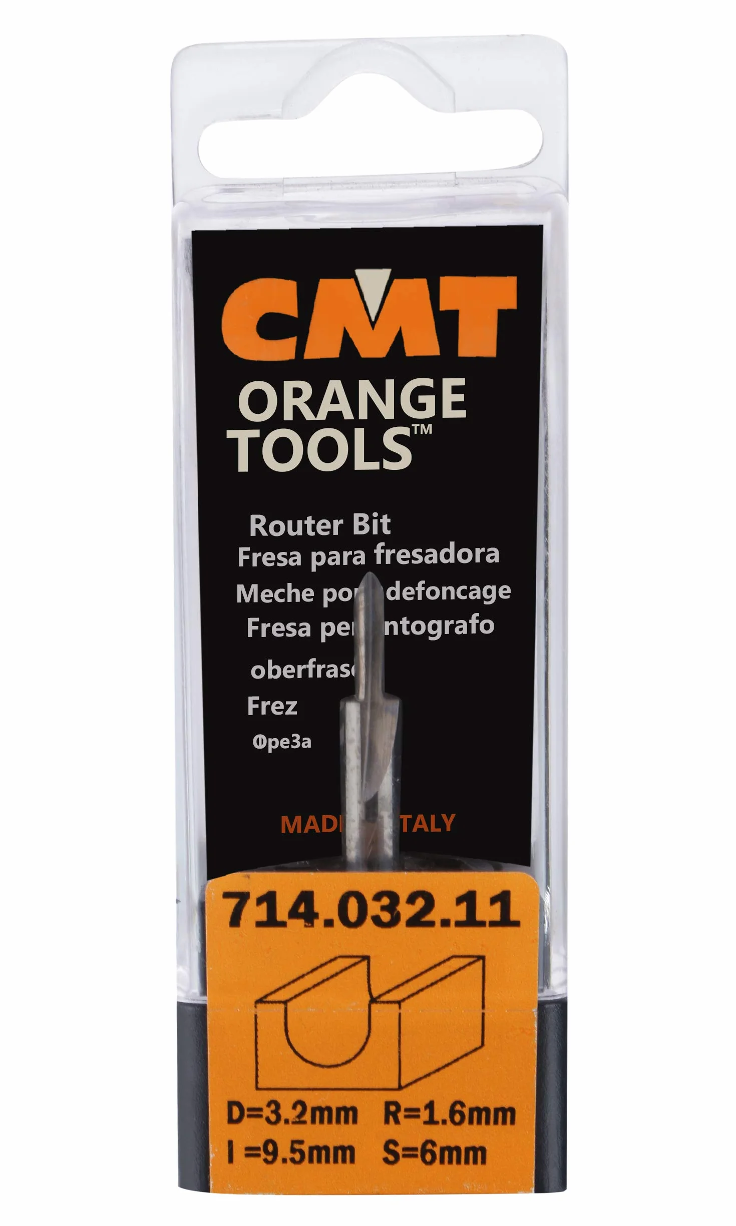 CMT 914.690.11 Fresa a Raggio Convesso in Hw, Grigio/Arancio