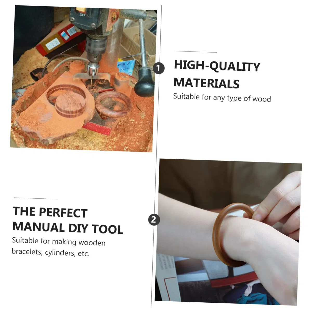 PRETYZOOM Set di Utensili per Lavorazione Fresa per Braccialetti e Punte da Trapano in Acciaio Alto, per Lavorare Anelli e Cerchi in Materiale Naturale