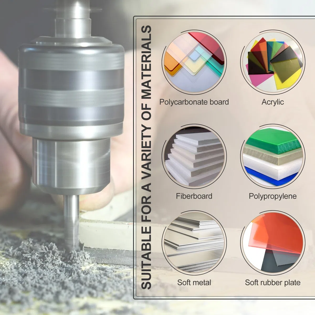 EFUTURETIME Fresa in Metallo Duro 6 mm Ad Una Elica Con Rivestimento DLC, Spirale CNC in Acciaio Al Tungsteno per Fresatrici, Legno, PVC, Alluminio, Lavori di Precisione