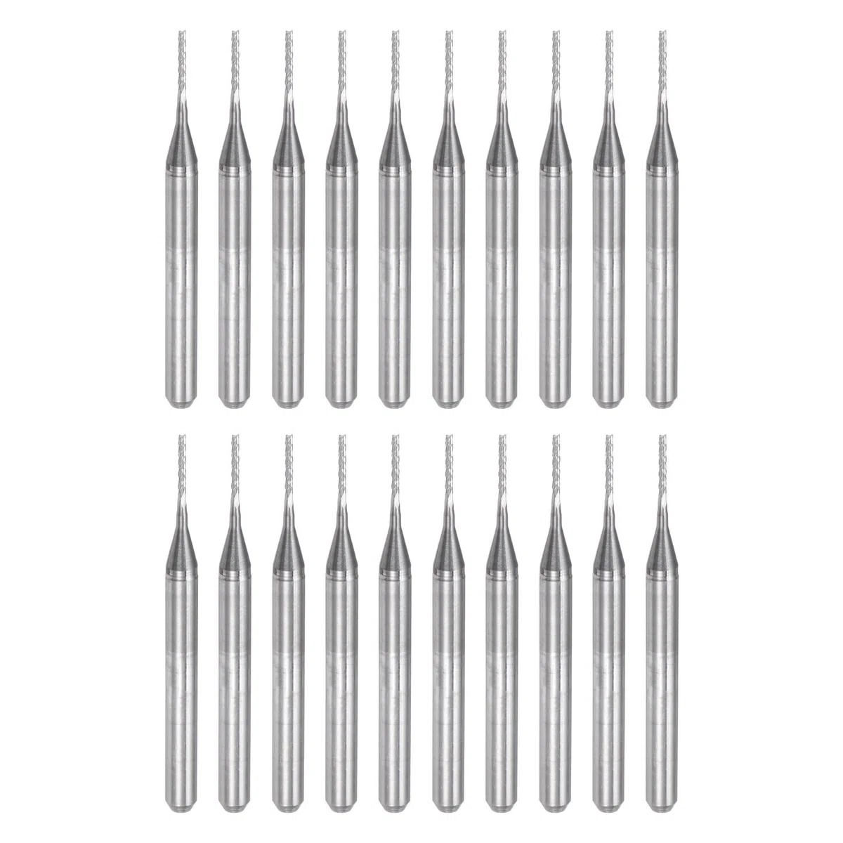 QUARKZMAN 20pz 0,8mm Punte Fresa 1/8" Punte Router CNC Metallo Duro Integrale Codolo Dritto Taglierina Incisione con Coltello Mais per Intaglio Legno Fresatrice Circuito Stampato PCB