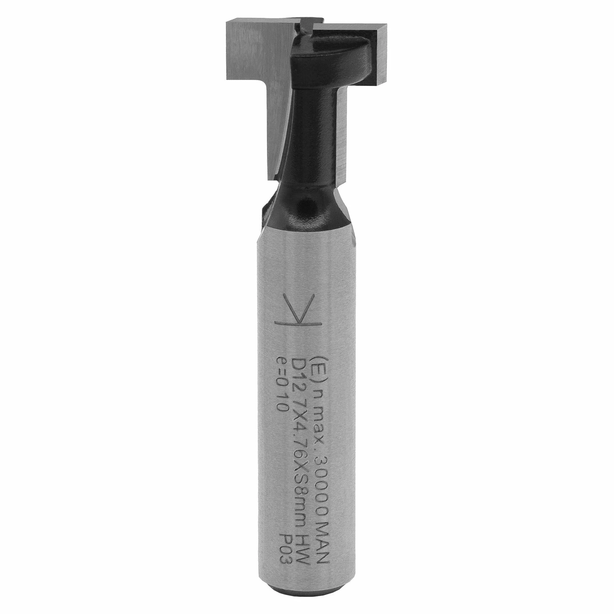 ENT 17731 Fresa per scanalature a T in metallo duro, codolo (S) 8 mm, diametro (D1) 12,7 mm, D2 6,35 mm, NL1 8 mm, NL2 4.8 mm, Z2