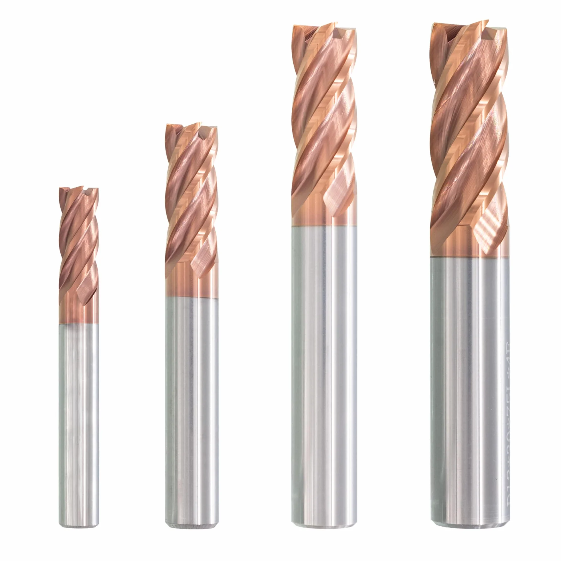 TJR Metall Duro 4-Tagli Uni Mill Set (6/8/10/12mm) – Frese in metallo duro a micrograno con rivestimento TiAlN per acciaio, acciaio inossidabile, ghisa – Fresatura CNC, taglio di precisione