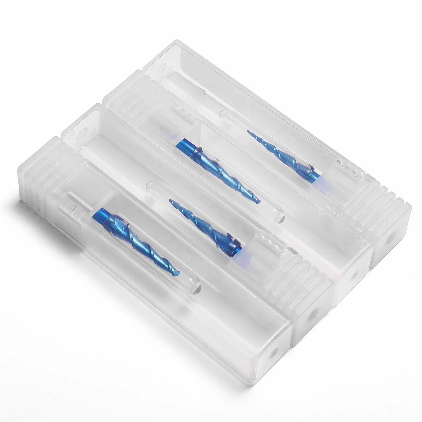 Genmitsu TB04A Frese a spirale a 2 flauti, con punta arrotondata, in carburo di tungsteno, con rivestimento Nano blu, R0.25-1.0, gambo da 1/8'', 4 pezzi