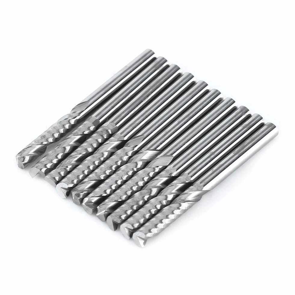10 Pezzi Fresa a Testa Cilindrica Carburo di Tungsteno per Legno e Acrilico 3.175 x 15mm