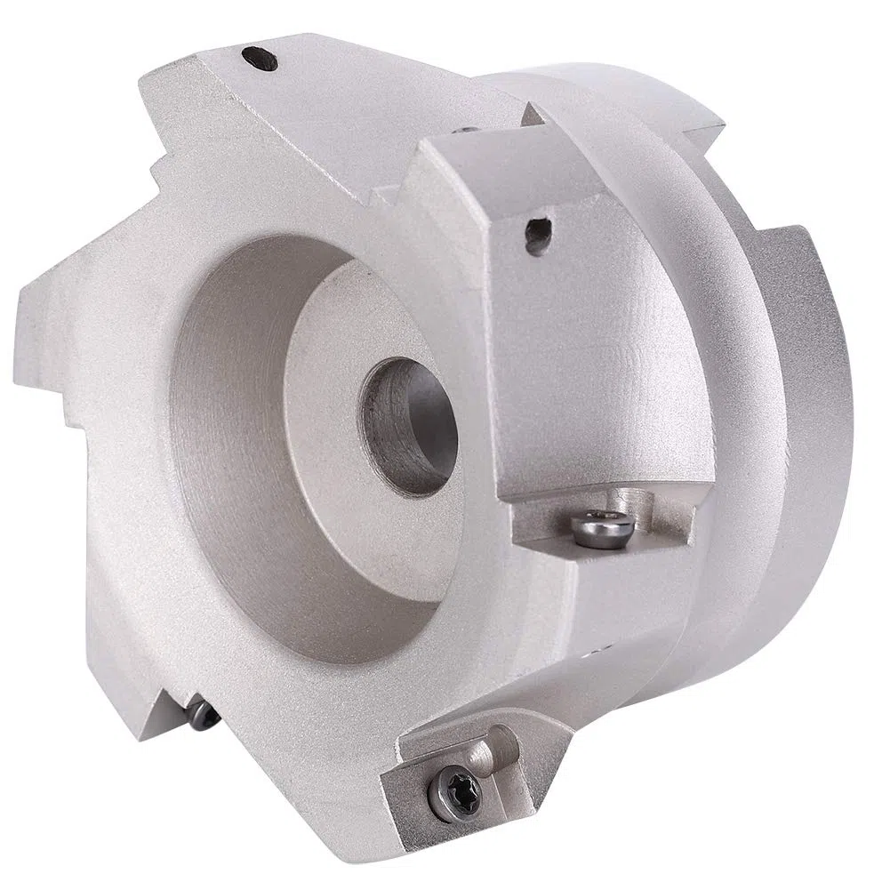 Hyuduo Fresa Frontale BAP400R-80-27-6T 90 Gradi Acciaio ad Alto Tenore di Carbonio 80mm 6 Taglienti Rivestimento Indicizzabile con Cacciavite per Lavorazione Metallo