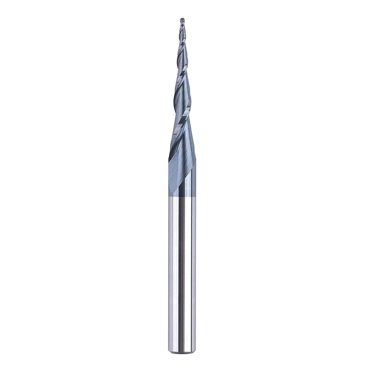 Spetool R0.5mm Shank 1/4", Carburo di Tungsteno Solido Fresa Conica Palla Naso 2 Flauti Rivestito TiAlN Fresa CNC Strumento per Incisione Intaglio