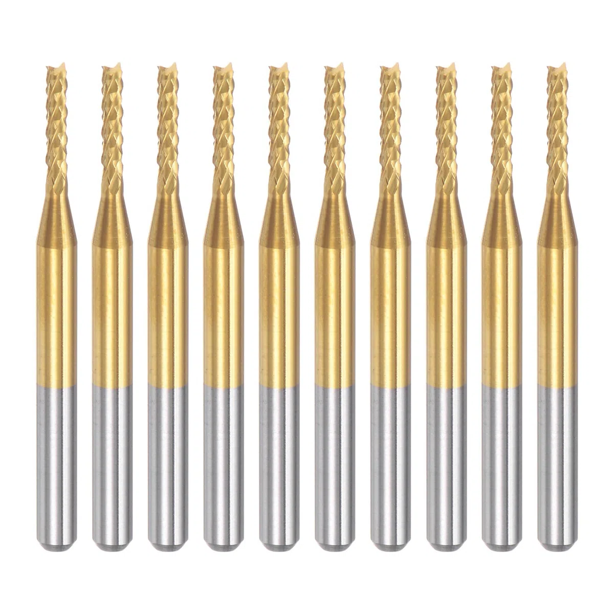QUARKZMAN 10pz 1,7mm Fresa Carburo Titanio con Rivestimento Fresa Incisione Punte Router CNC per Macchina PCB, Attacco da 1/8"