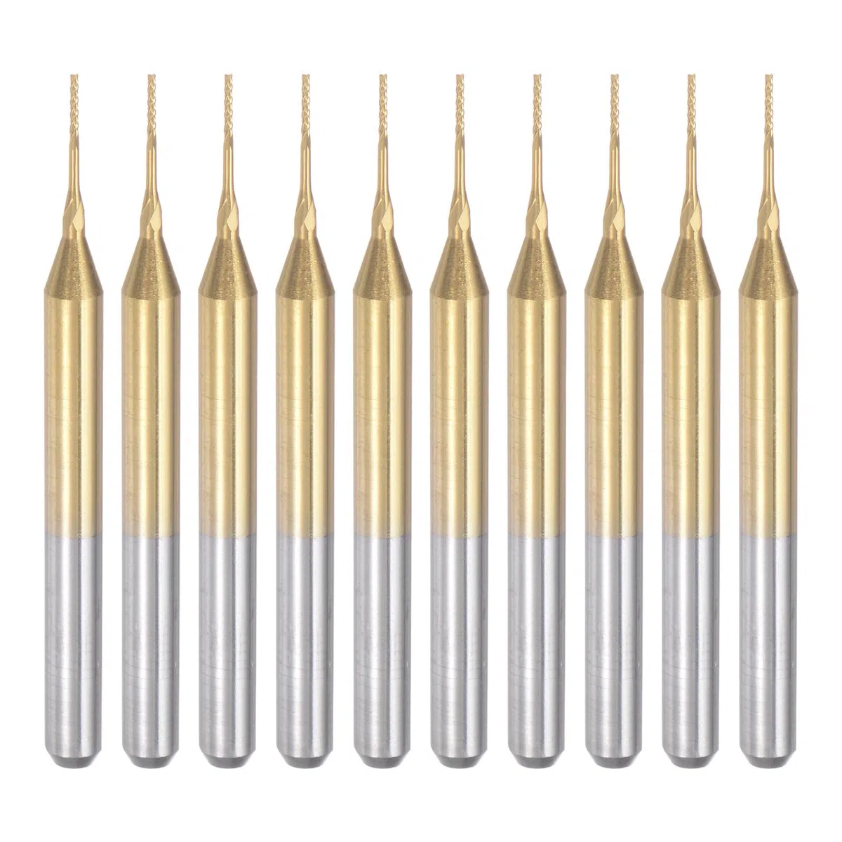 QUARKZMAN 10pz 0,5mm Fresa Carburo Titanio con Rivestimento Fresa Incisione Punte Router CNC per Macchina PCB, Attacco da 1/8"