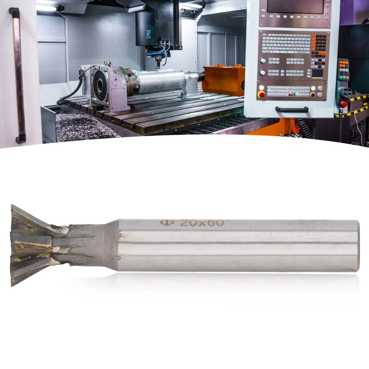 Fresa a Coda di Rondine a 6 Scanalature Utensile Taglio per la Lavorazione dei Metalli in Metallo Duro 60 Gradi per Acciaio Inossidabile e Acciaio Al Carbonio
