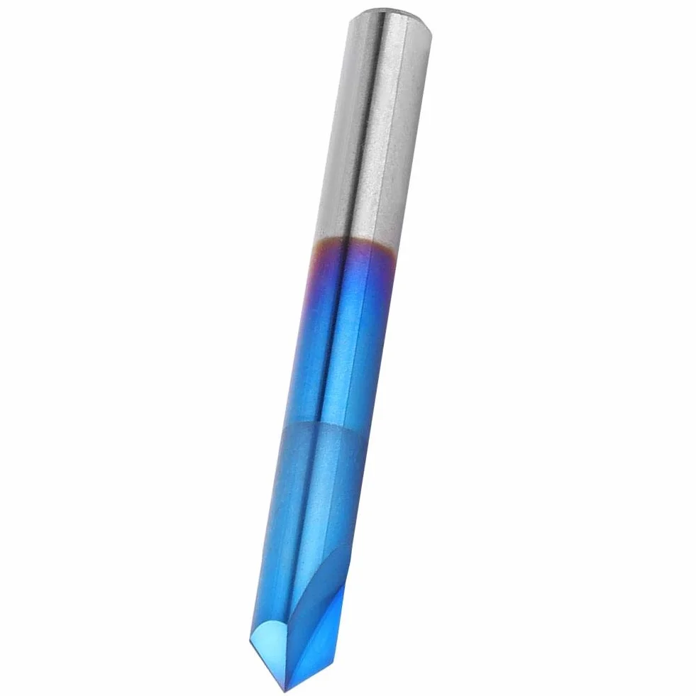 Fresa a 90 Gradi Estremità Smussata, Fresa A2 Taglienti In Metallo Duro Fresa Smussatura Rivestimento Blu Smusso Fresa Utensile Manuale, Fresa a Smusso(6 * 50mm)