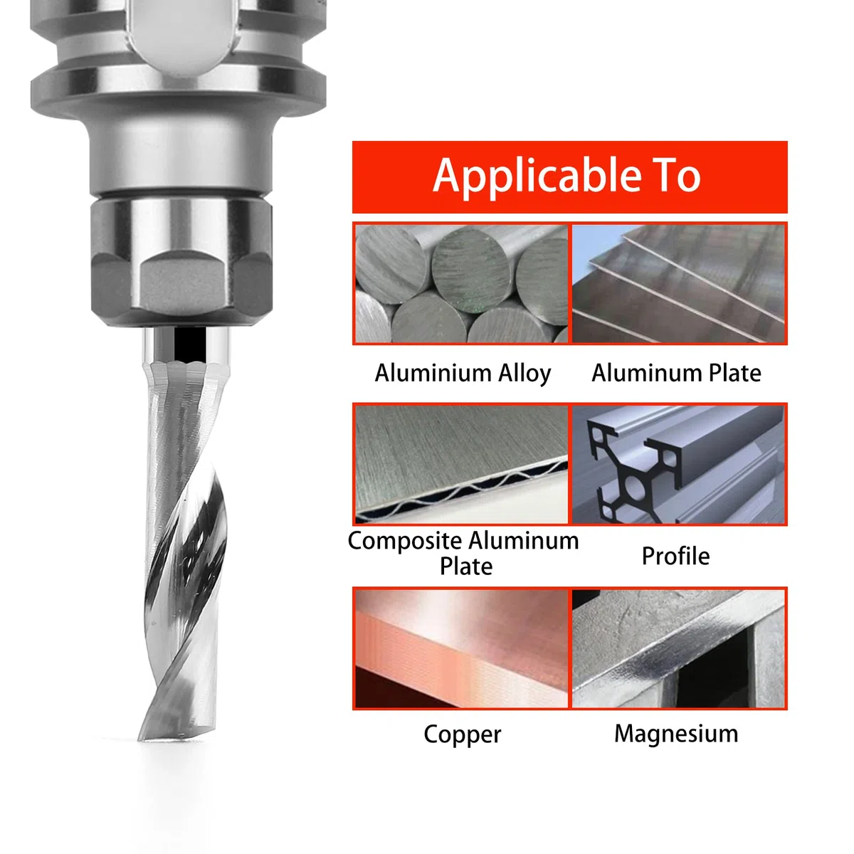 Fresa 3.175mm CNC utensile router frese a una lama frese elicoidali per alluminio tungsteno acciaio metallo fresa a testa intaglio poco