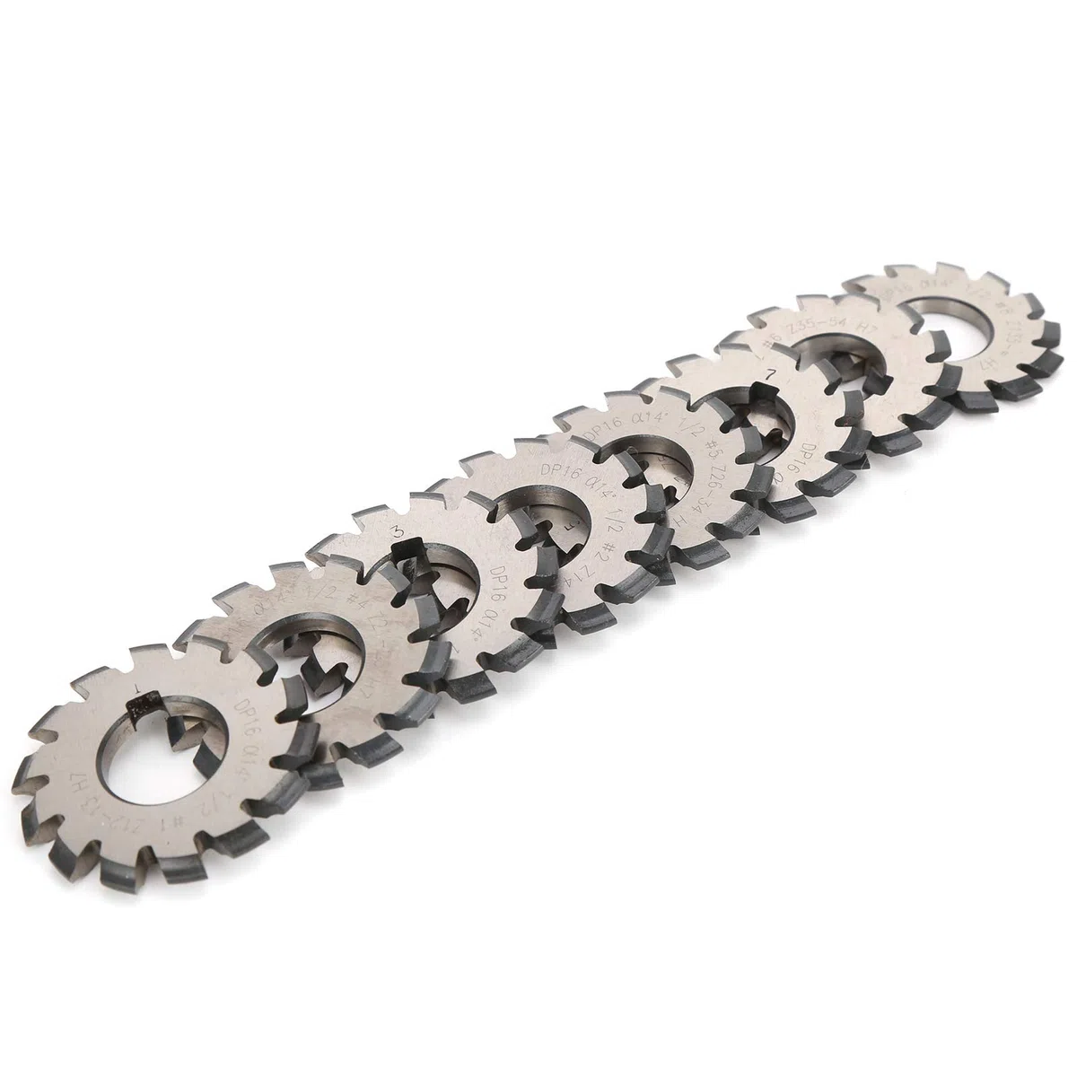 Set di Frese per Ingranaggi Ad Evolvente Set di Frese per Ingranaggi in Acciaio Ad Alta velocità 8 Pezzi Set di Frese per Ingranaggi Ad Evolvente Utensili Taglio in Acciaio Ad