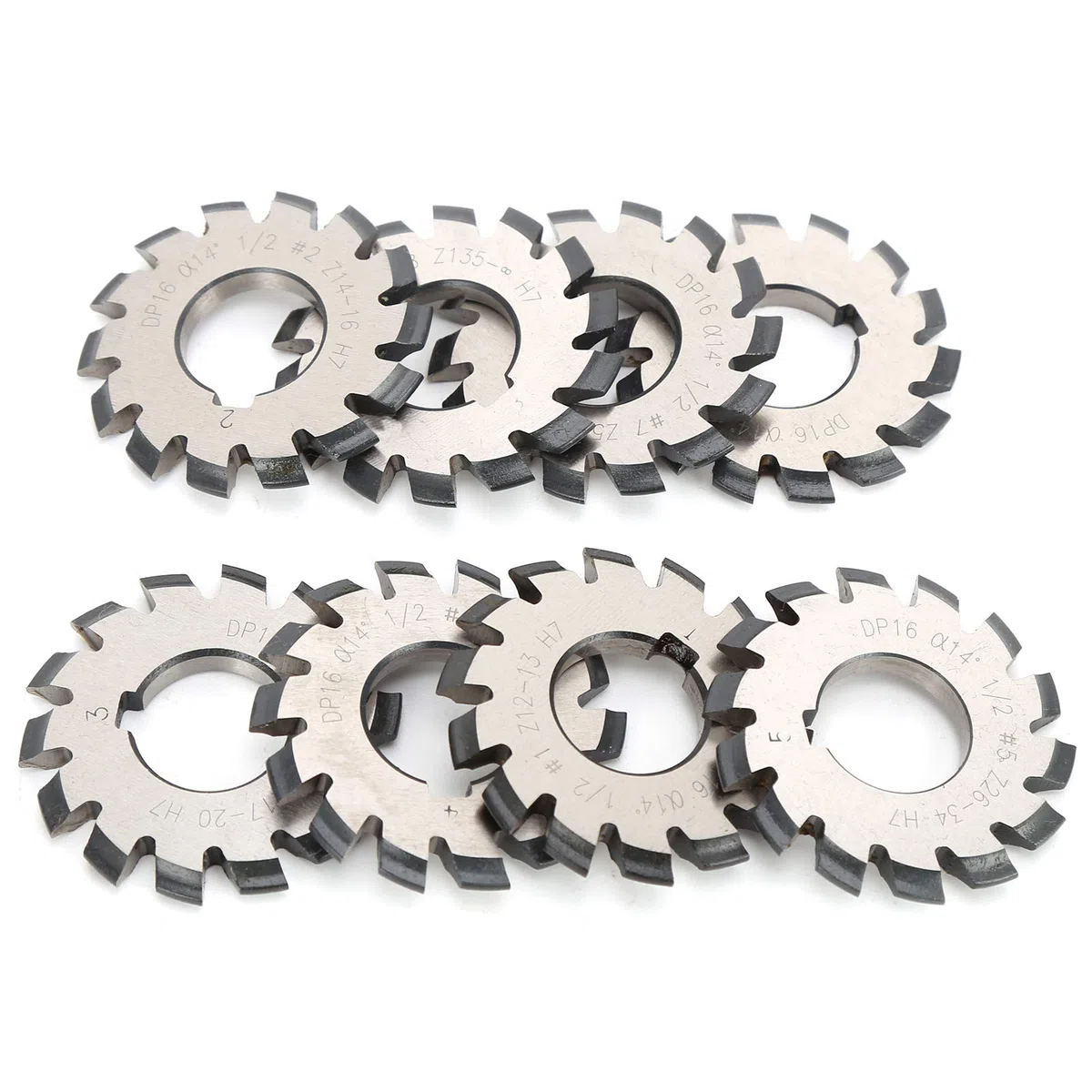Set di Frese per Ingranaggi Ad Evolvente Set di Frese per Ingranaggi in Acciaio Ad Alta velocità 8 Pezzi Set di Frese per Ingranaggi Ad Evolvente Utensili Taglio in Acciaio Ad