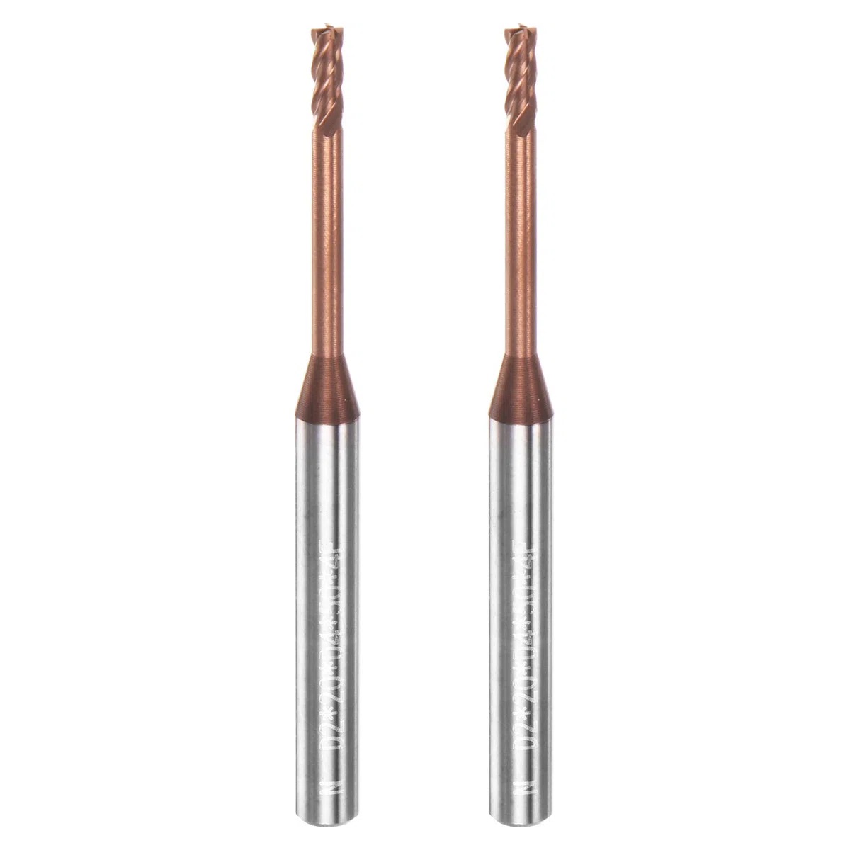 sourcing map Fresa a punta quadrata con gambo da 4 mm 2 mm x 20 mm in metallo duro rivestito AlTiSin 4 flauti fresa extra lunga per acciaio inossidabile in lega di acciaio temprato