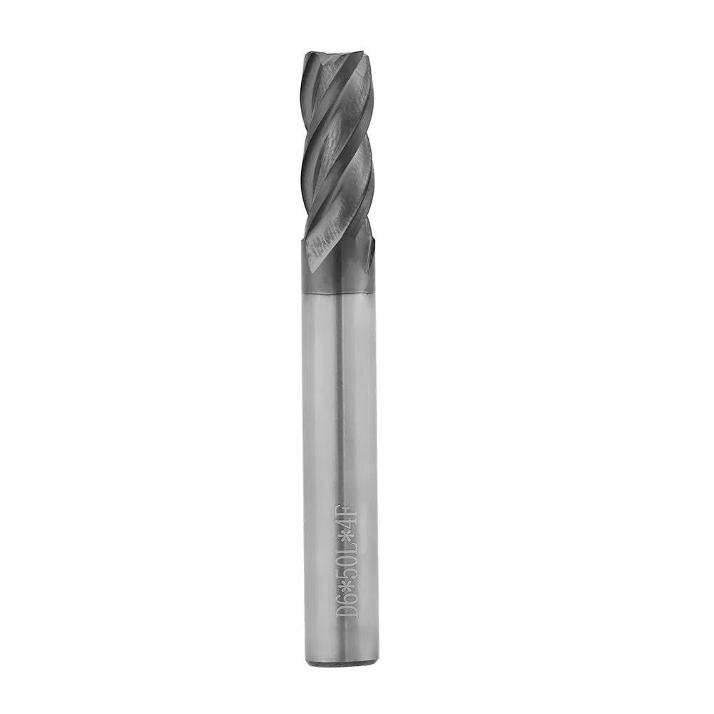 5 pezzi CNC fresa centro taglio fresa carburo di tungsteno, codolo fresa in carburo di tungsteno solido affusolato punte del naso della sfera diametro 6mm x lunghezza 50mm
