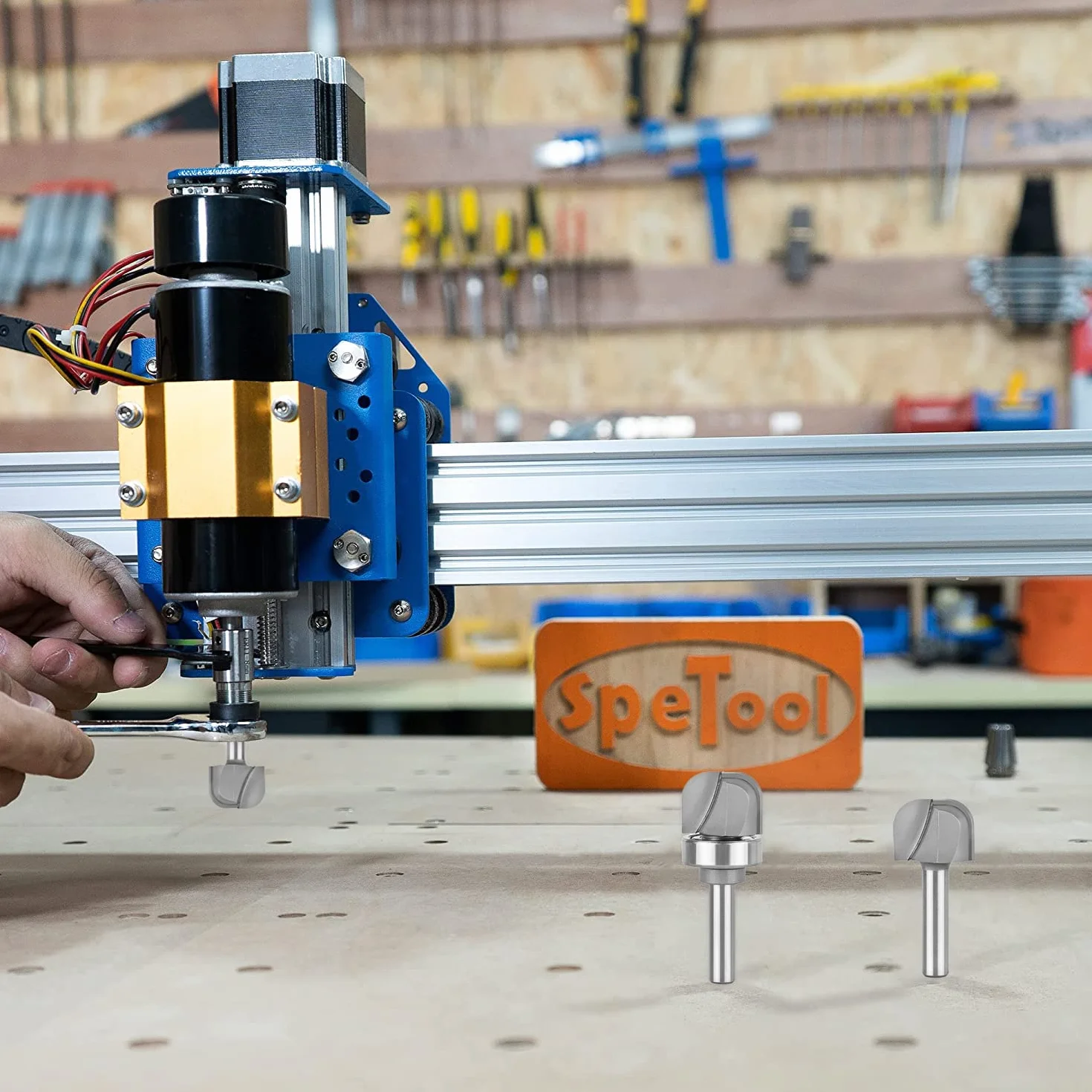 SpeTool Fresa per Ciotola e Vassoio, Diametro di taglio 25mm, Fresa Tonda per Incavare Ciotole e Scodelle, per Legno e Lavorazione del Legno