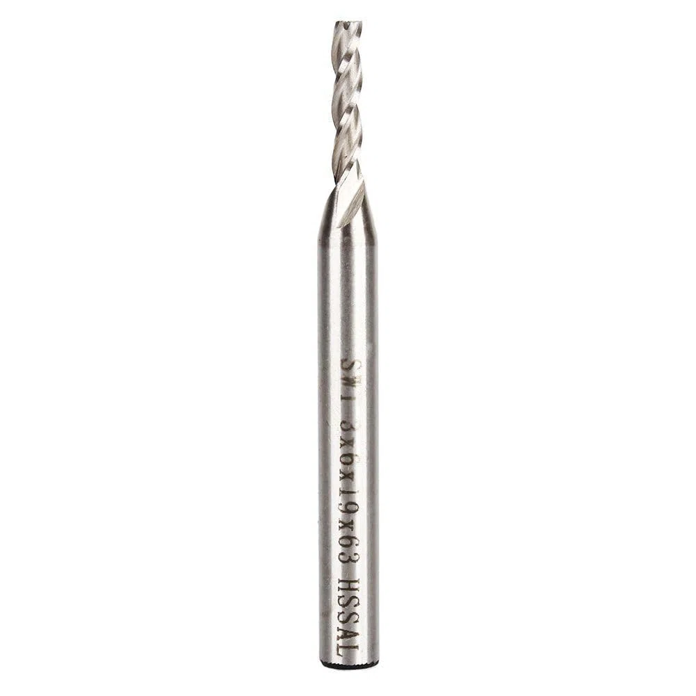 Frese Per Frese,Codolo Da 6 Mm,3 Taglienti, HSS E Alluminio, Fresa Da 3 Mm Di Diametro, Fresa Diritta, Utensile Da Taglio, Lunghezza Della Scanalatura Da 19 Mm, Per Legno, Nylon, Alluminio, Acciaio