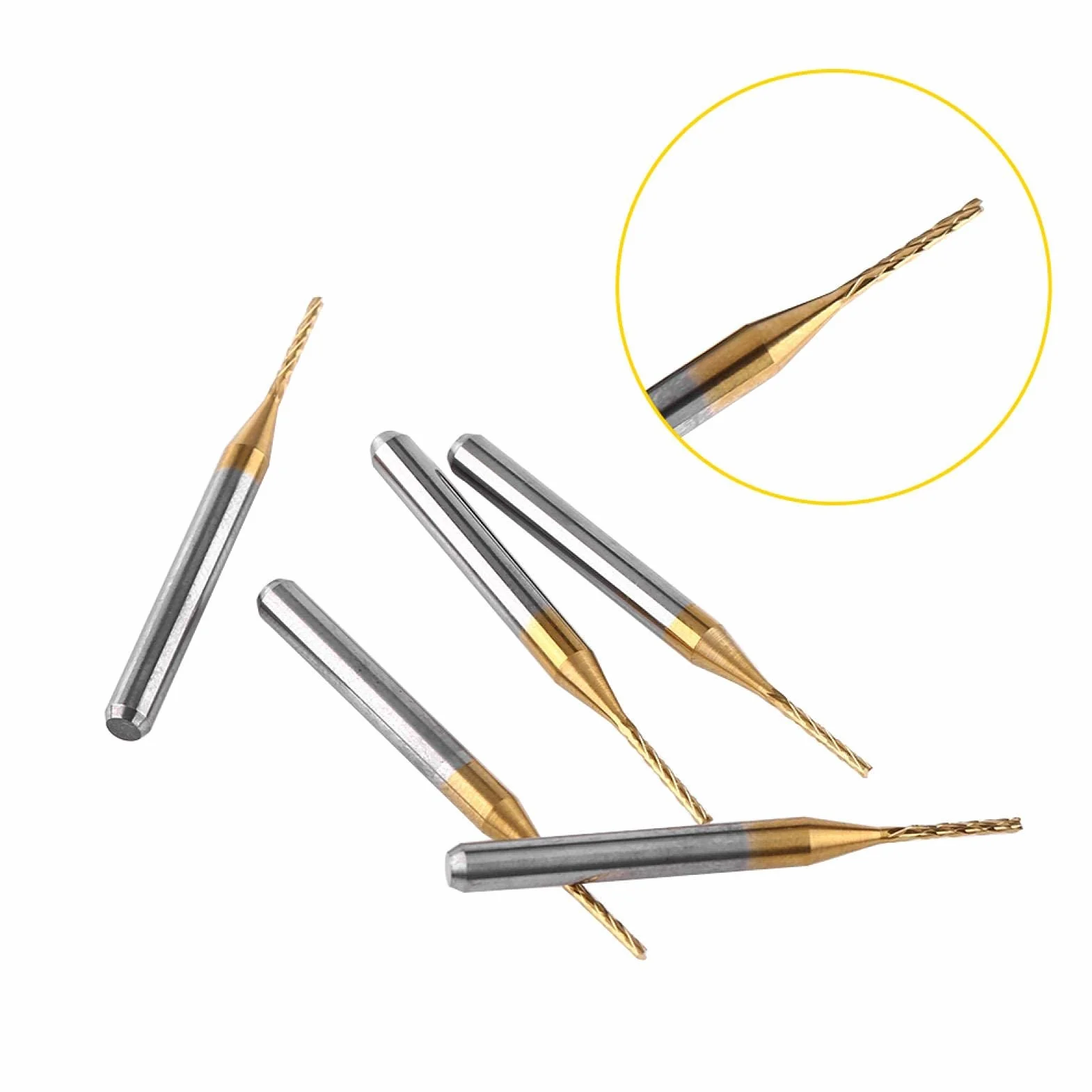 Akozon 10 frese CNC 3,175 mm *1 mm rivestimento in carburo di tungsteno e titanio strumento da taglio punta dritta fresa per scultura incisione
