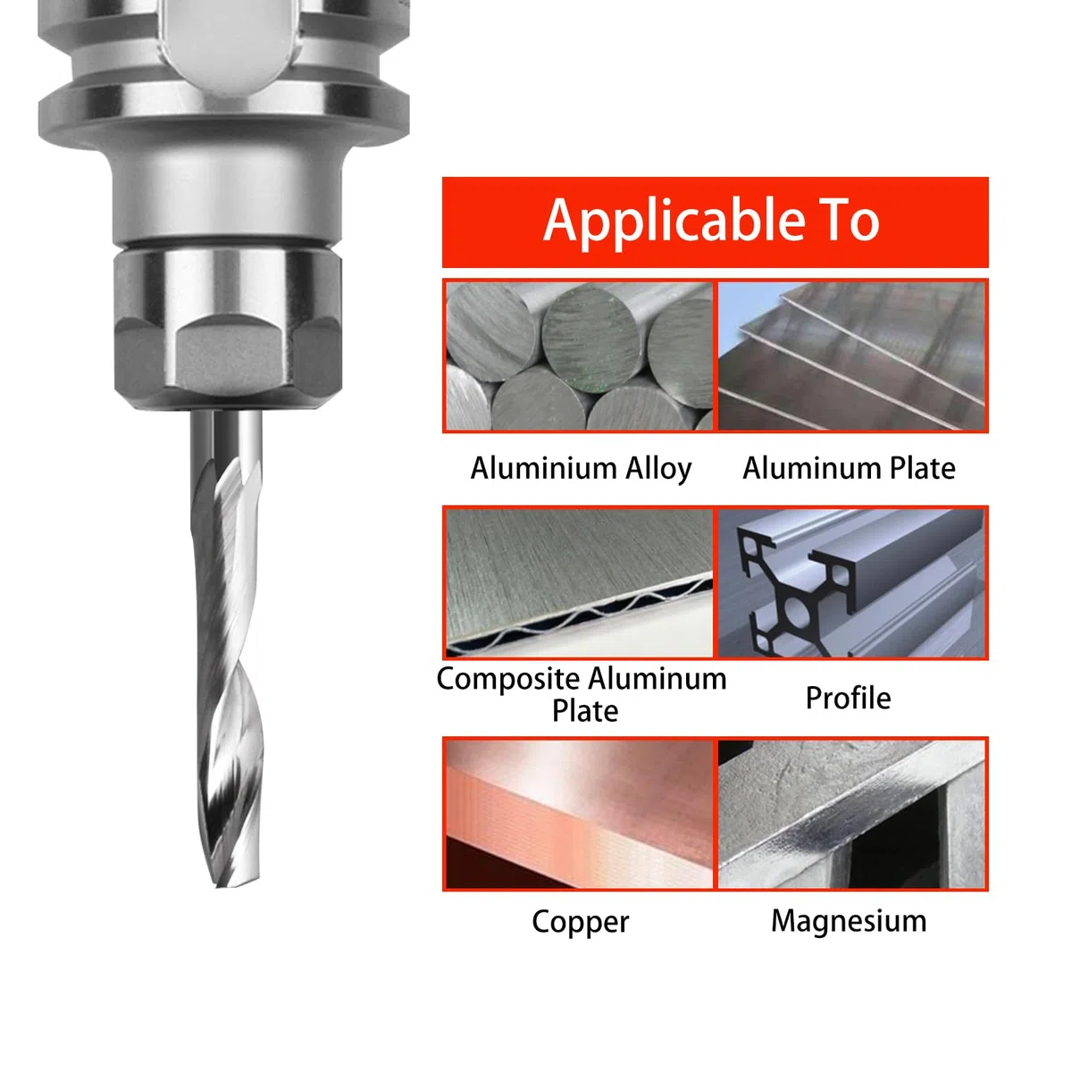 Fresa CNC a gambo singolo da 3,175 mm, per alluminio 3,175 mm, lunghezza di taglio 6 mm, lunghezza totale 38 mm, fresatrice CNC in alluminio, fresatrice CNC (3.175×1,5x6mm)