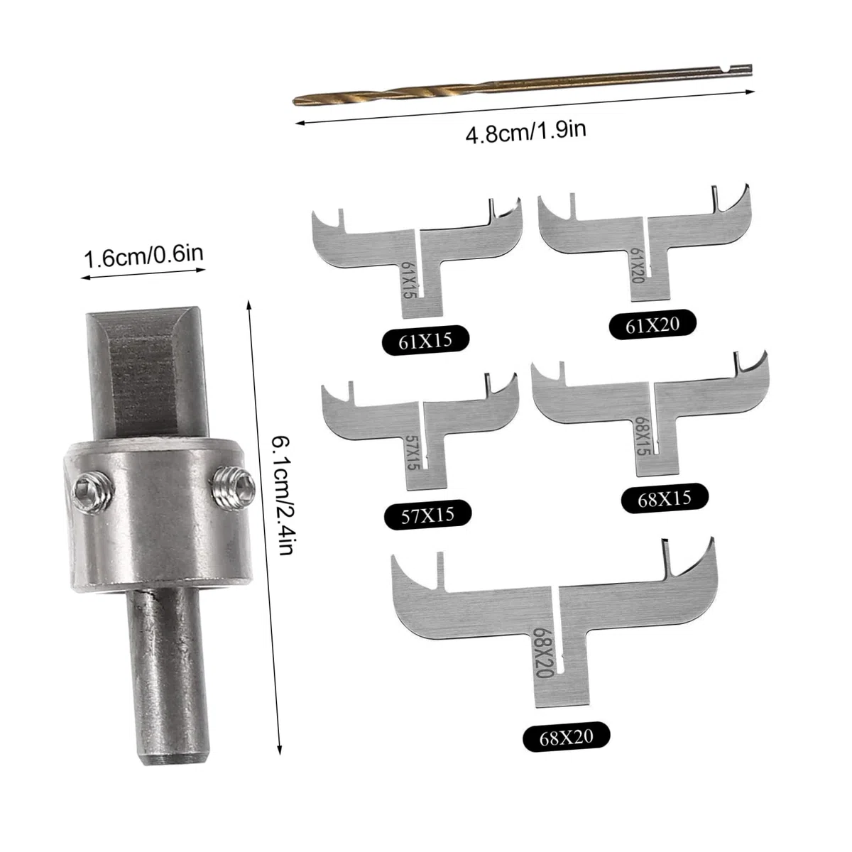 PRETYZOOM Set di Utensili per Lavorazione Fresa per Braccialetti e Punte da Trapano in Acciaio Alto, per Lavorare Anelli e Cerchi in Materiale Naturale